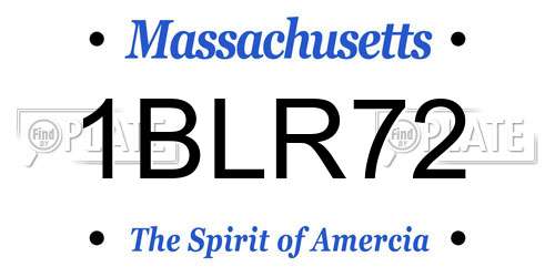 1BLR72 Massachusetts License Plate
