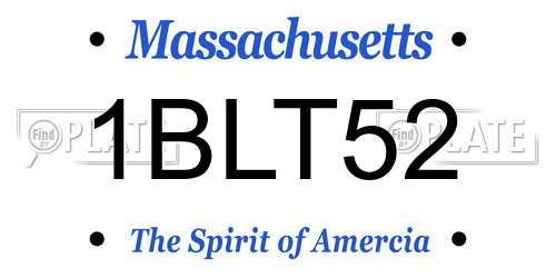 1BLT52 Massachusetts License Plate