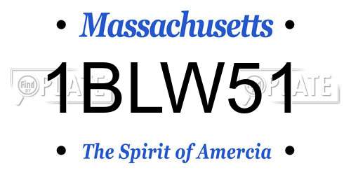 1BLW51 Massachusetts License Plate