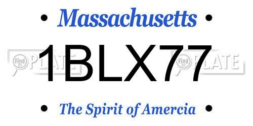 1BLX77 Massachusetts License Plate