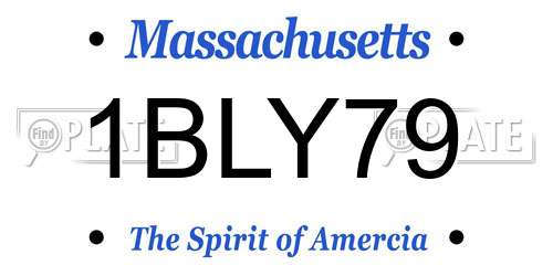 1BLY79 Massachusetts License Plate