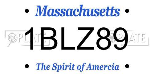 1BLZ89 Massachusetts License Plate