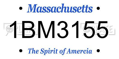 1BM3155 Massachusetts License Plate