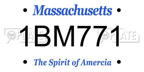 1BM771 Massachusetts License Plate