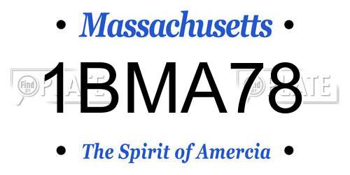 1BMA78 Massachusetts License Plate