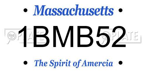 1BMB52 Massachusetts License Plate