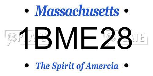 1BME28 Massachusetts License Plate