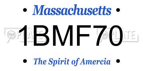 1BMF70 Massachusetts License Plate