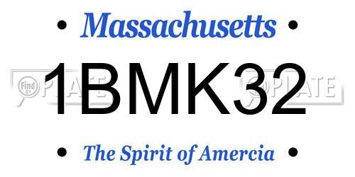 1BMK32 Massachusetts License Plate