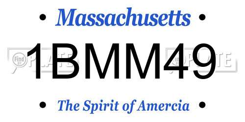1BMM49 Massachusetts License Plate