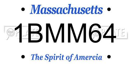1BMM64 Massachusetts License Plate