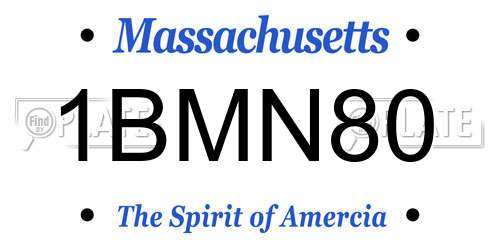 1BMN80 Massachusetts License Plate
