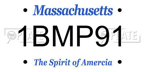 1BMP91 Massachusetts License Plate