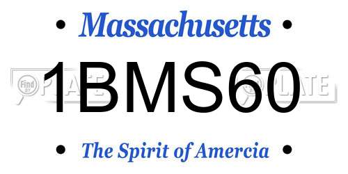 1BMS60 Massachusetts License Plate