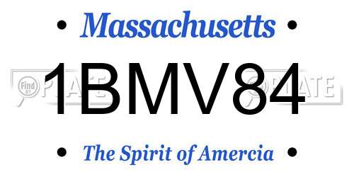 1BMV84 Massachusetts License Plate