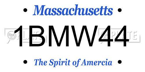 1BMW44 Massachusetts License Plate