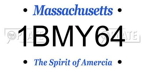 1BMY64 Massachusetts License Plate