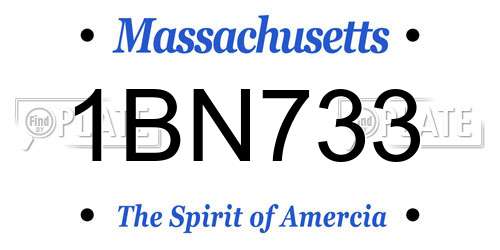 1BN733 Massachusetts License Plate