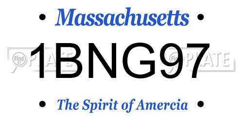 1BNG97 Massachusetts License Plate