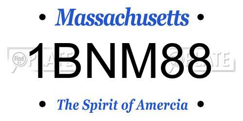 1BNM88 Massachusetts License Plate