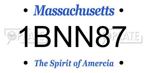 1BNN87 Massachusetts License Plate