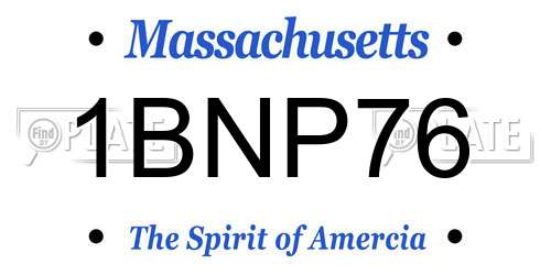 1BNP76 Massachusetts License Plate