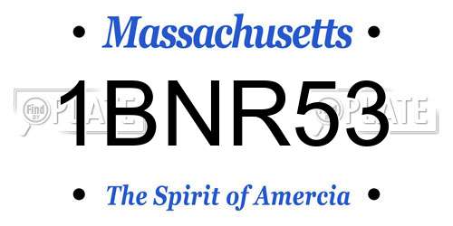 1BNR53 Massachusetts License Plate