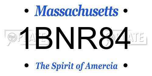 1BNR84 Massachusetts License Plate