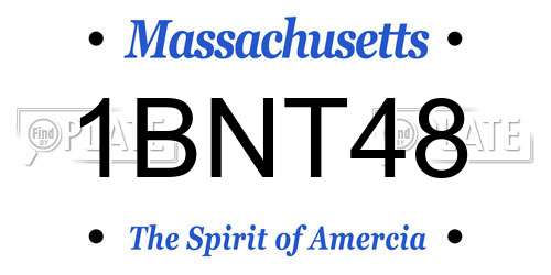 1BNT48 Massachusetts License Plate
