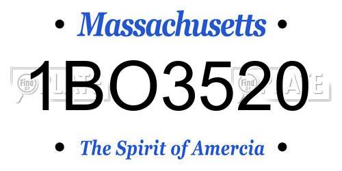 1BO3520 Massachusetts License Plate