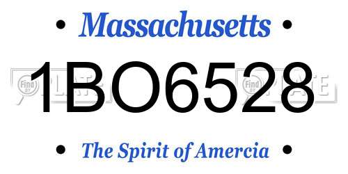 1BO6528 Massachusetts License Plate
