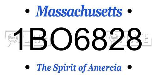 1BO6828 Massachusetts License Plate