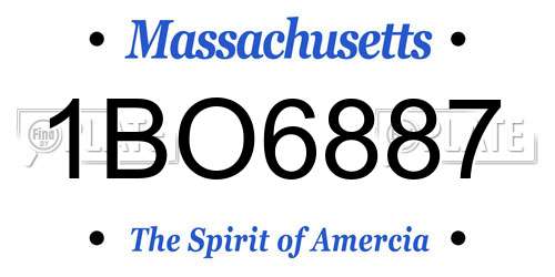 1BO6887 Massachusetts License Plate