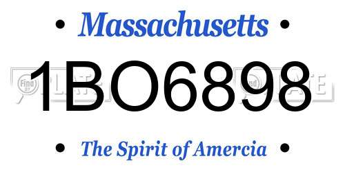 1BO6898 Massachusetts License Plate