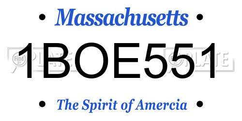 1BOE551 Massachusetts License Plate