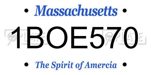 1BOE570 Massachusetts License Plate