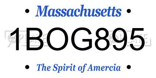 1BOG895 Massachusetts License Plate