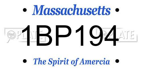 1BP194 Massachusetts License Plate