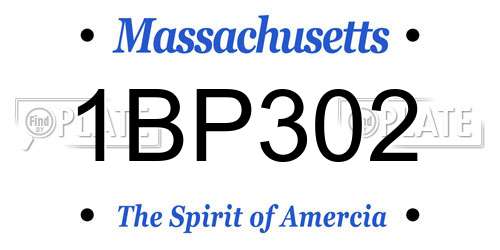 1BP302 Massachusetts License Plate