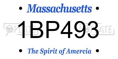 1BP493 Massachusetts License Plate
