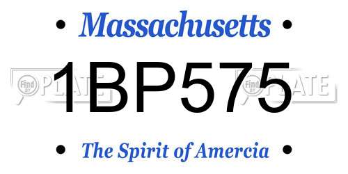 1BP575 Massachusetts License Plate