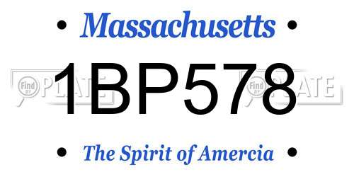 1BP578 Massachusetts License Plate
