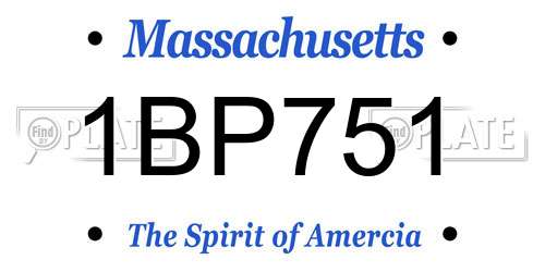 1BP751 Massachusetts License Plate