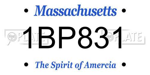 1BP831 Massachusetts License Plate