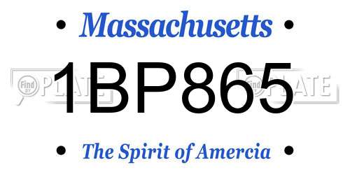 1BP865 Massachusetts License Plate