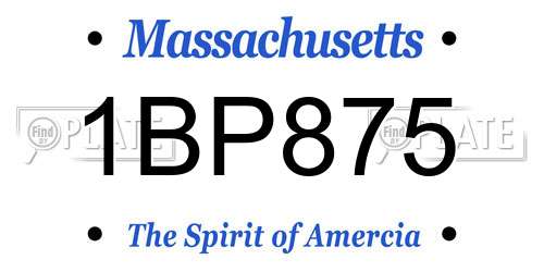 1BP875 Massachusetts License Plate