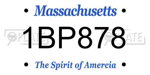 1BP878 Massachusetts License Plate