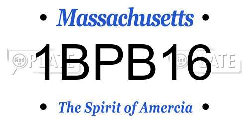 1BPB16 Massachusetts License Plate