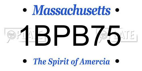 1BPB75 Massachusetts License Plate
