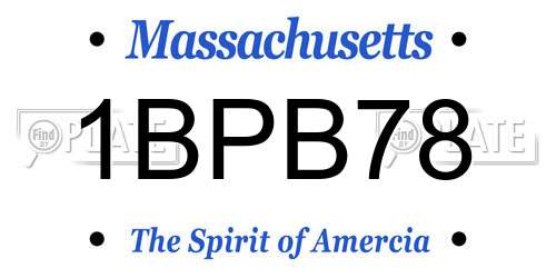 1BPB78 Massachusetts License Plate